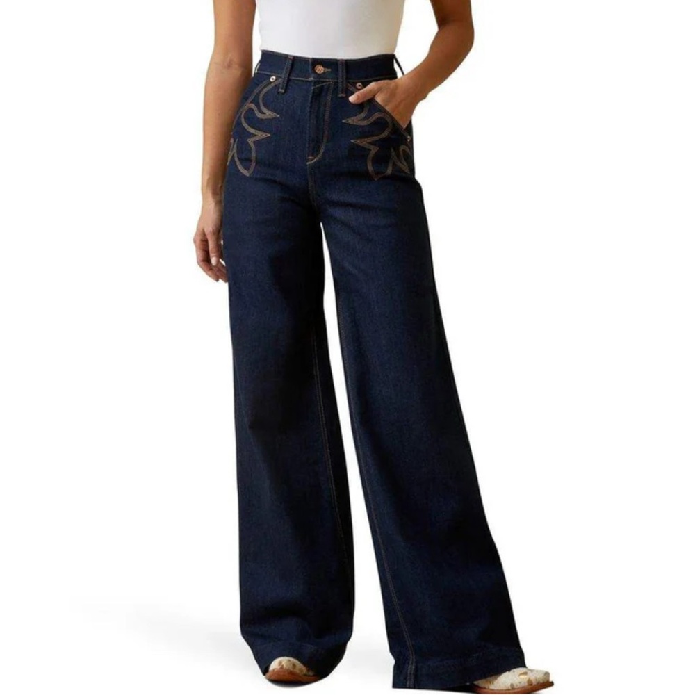 Women's Wide-Leg Jeans - Dark Blue